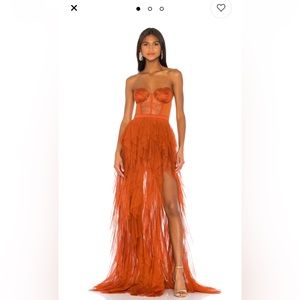 Revolve x for love and lemons Bustier Gown in Rust